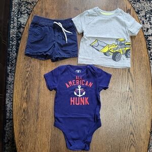 Bundle/Lot of 3 Infant Boy's Summer Clothes Size 6-12 Months